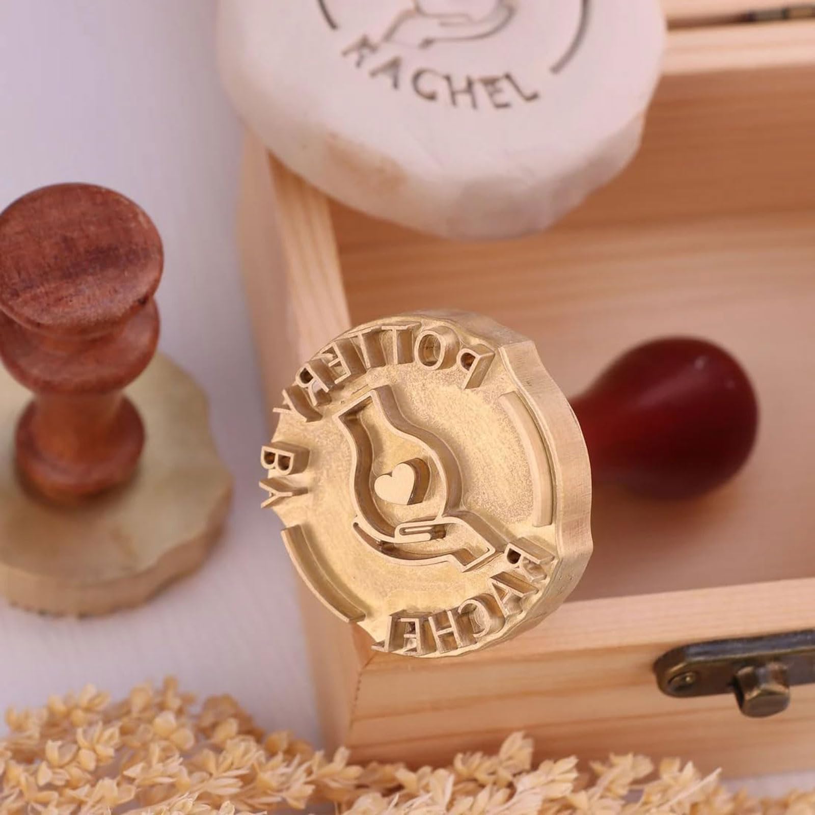 esmen Timbro in Argilla Personalizzato Timbro con Lettera Timbro in Ceramica Personalizzato con Il Tuo Logo Timbro in Ceramica Stampe uniche per Ceramica in Argilla Timbro per Sapone