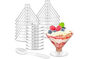 Kucoele 40 PCS Mini Plastic Martini Glasses, 5-oz Dessert Cups