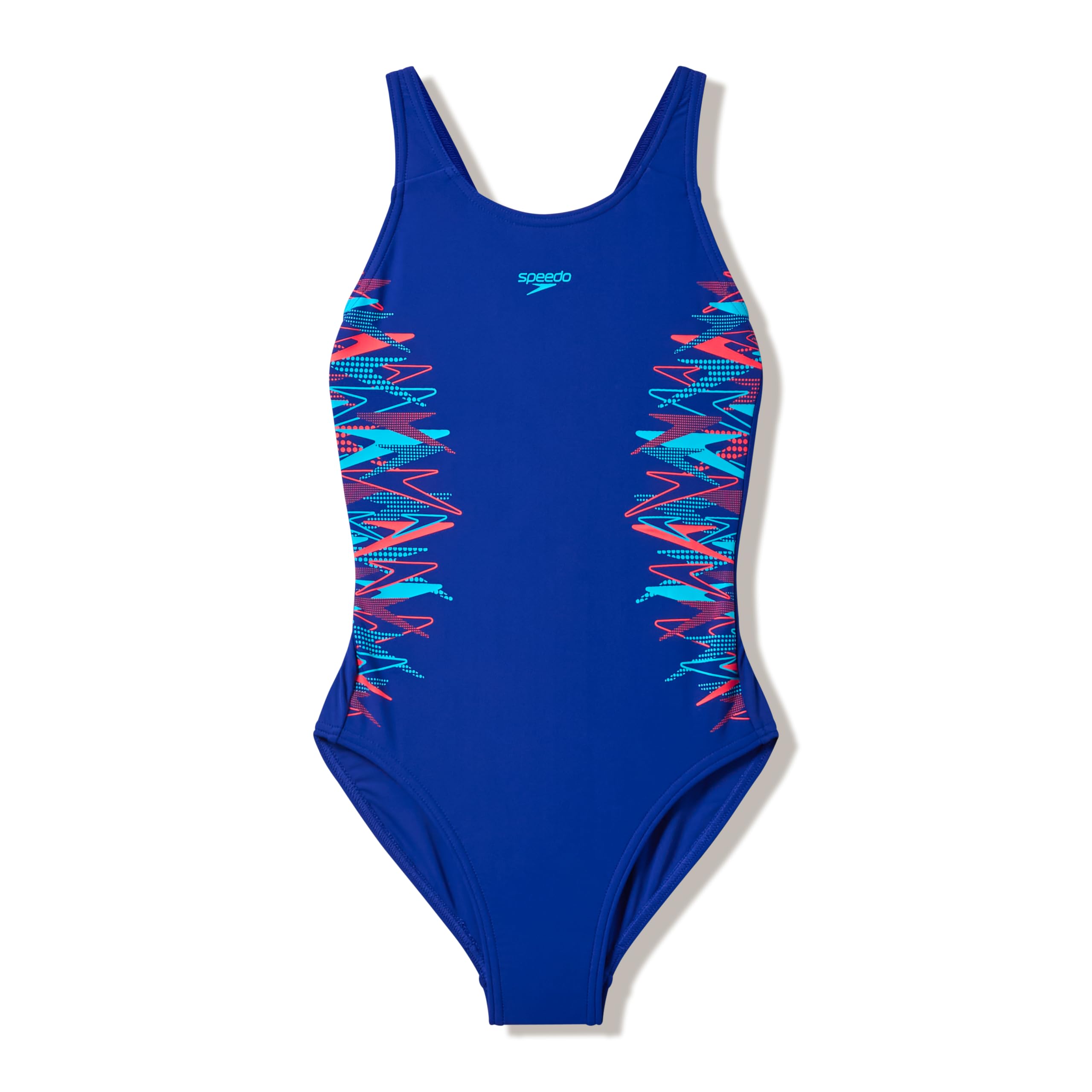 Speedo Girls Placement Muscleback Swimsuit Swimming Costume Blue Size 14 Years