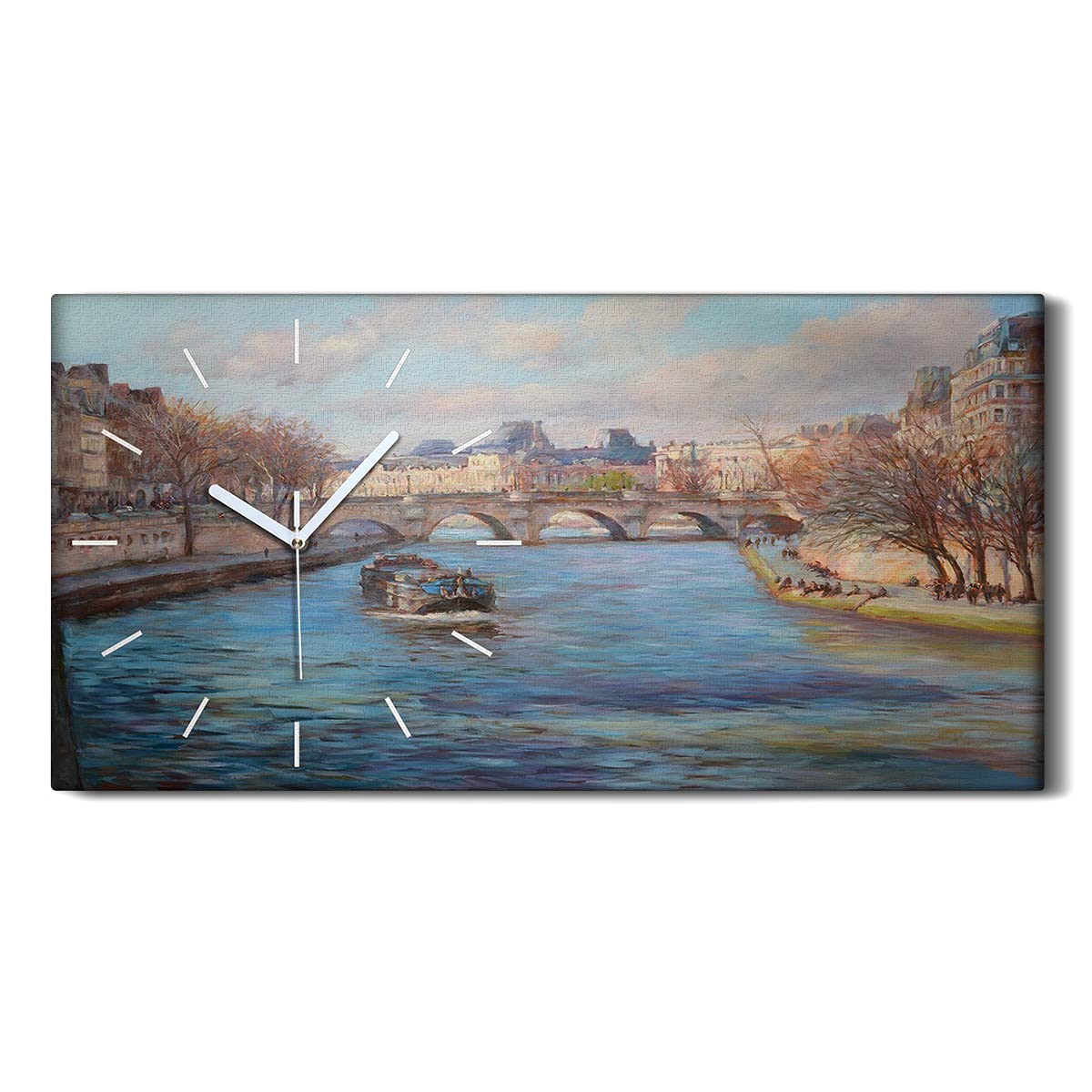Horloge sur Toile Art Mural Salon pour une Décoration Urbaine Zen