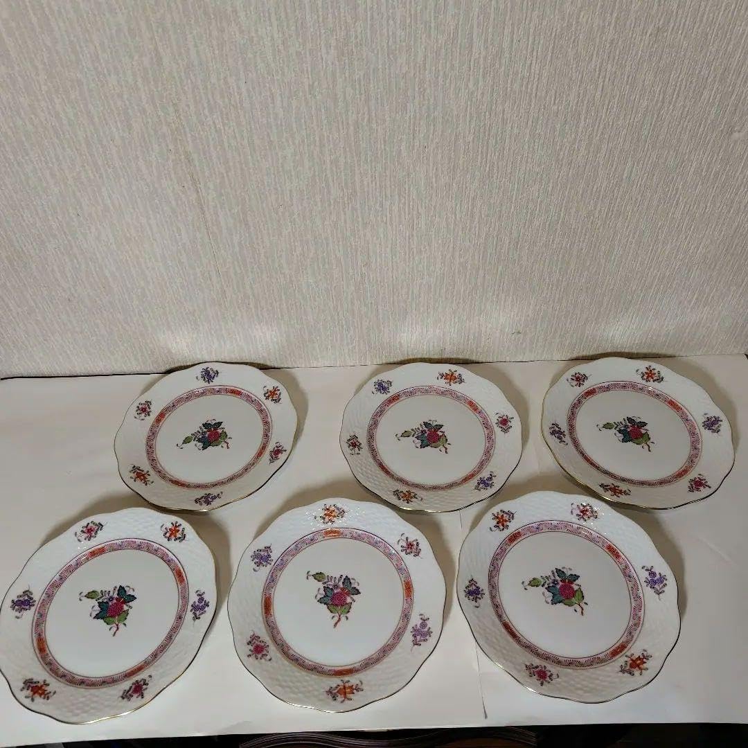 ヘレンド　アポニーフラワー　ケーキプレート 6枚セット 直営店限定商品 ヘレンド アポニーフラワー ケーキプレート 6枚セット