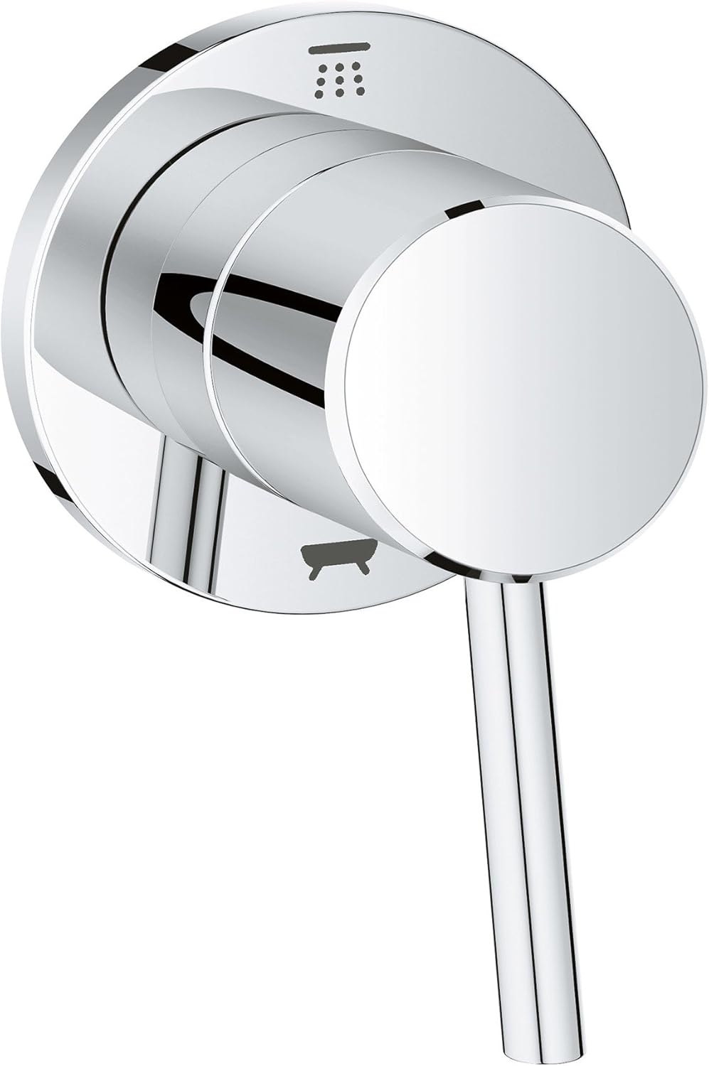 Grohe 29104001 Concetto 1-Handle Diverter Trim Kit in Starlight Chrome (Valve Sold Separately)