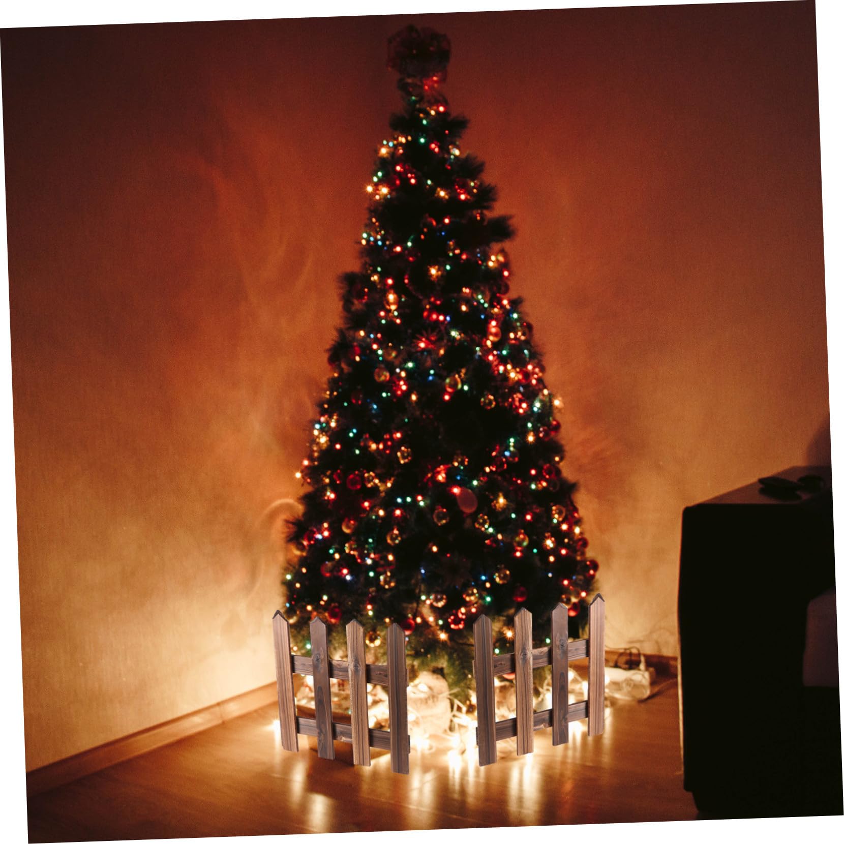 BESTonZON Recinzione in Legno Miniatura Carbonizzata per Decorazioni di Natale e Fatati Staccionata per Cortile Hotel e Festivi