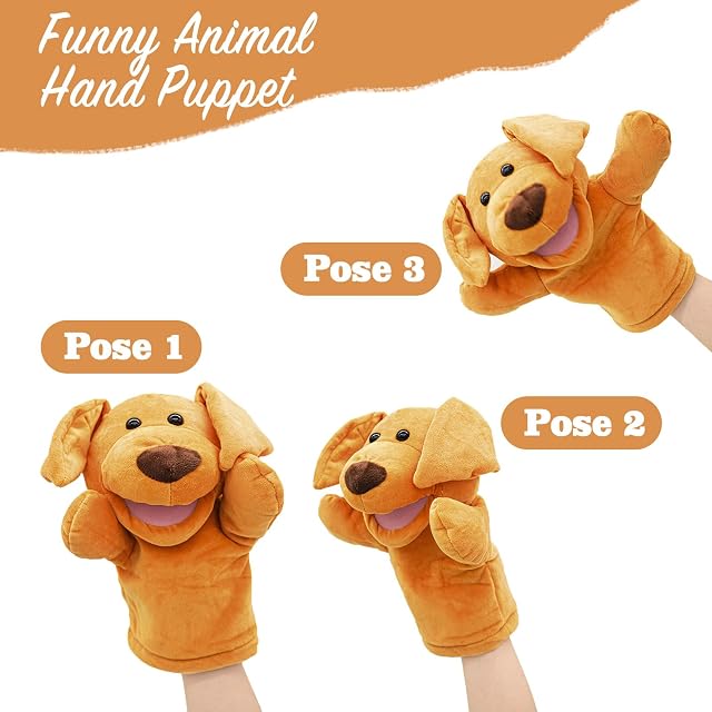 Foto 6 de 7 de lilizzhoumax Perro de Peluche Marioneta de Mano, Perro de Peluche Lindas Muñecas de Relleno de Roedores
