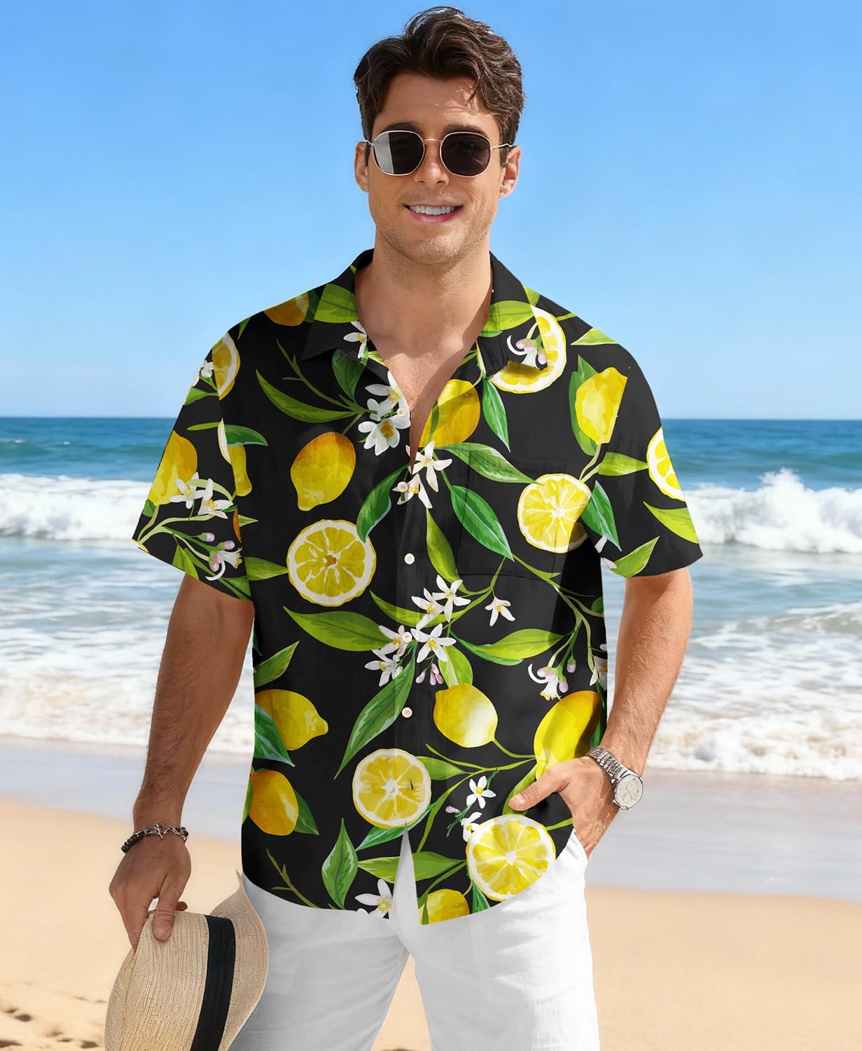 KYKU Men's Hawaiian Shirt Short Sleeve Tropical Button Down Casual Summer Beach Vacation Shirts - Image 2