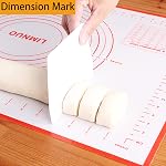 Silicone Pastry Mat - Extra Thick Non Stick Baking, Fondant, Counter, Dough Rolling, Oven Liner, Pie Crust