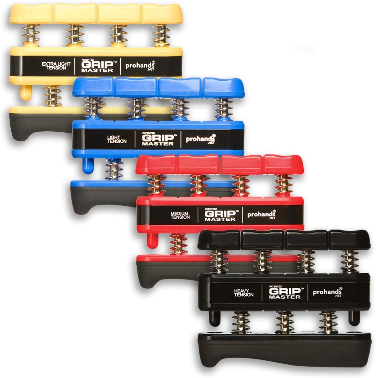 Prohands Gripmaster Hand Exerciser, Finger Exerciser (Hand Grip Strengthener), Spring-Loaded, Finger-Piston System, Isolate & Exercise Each Finger