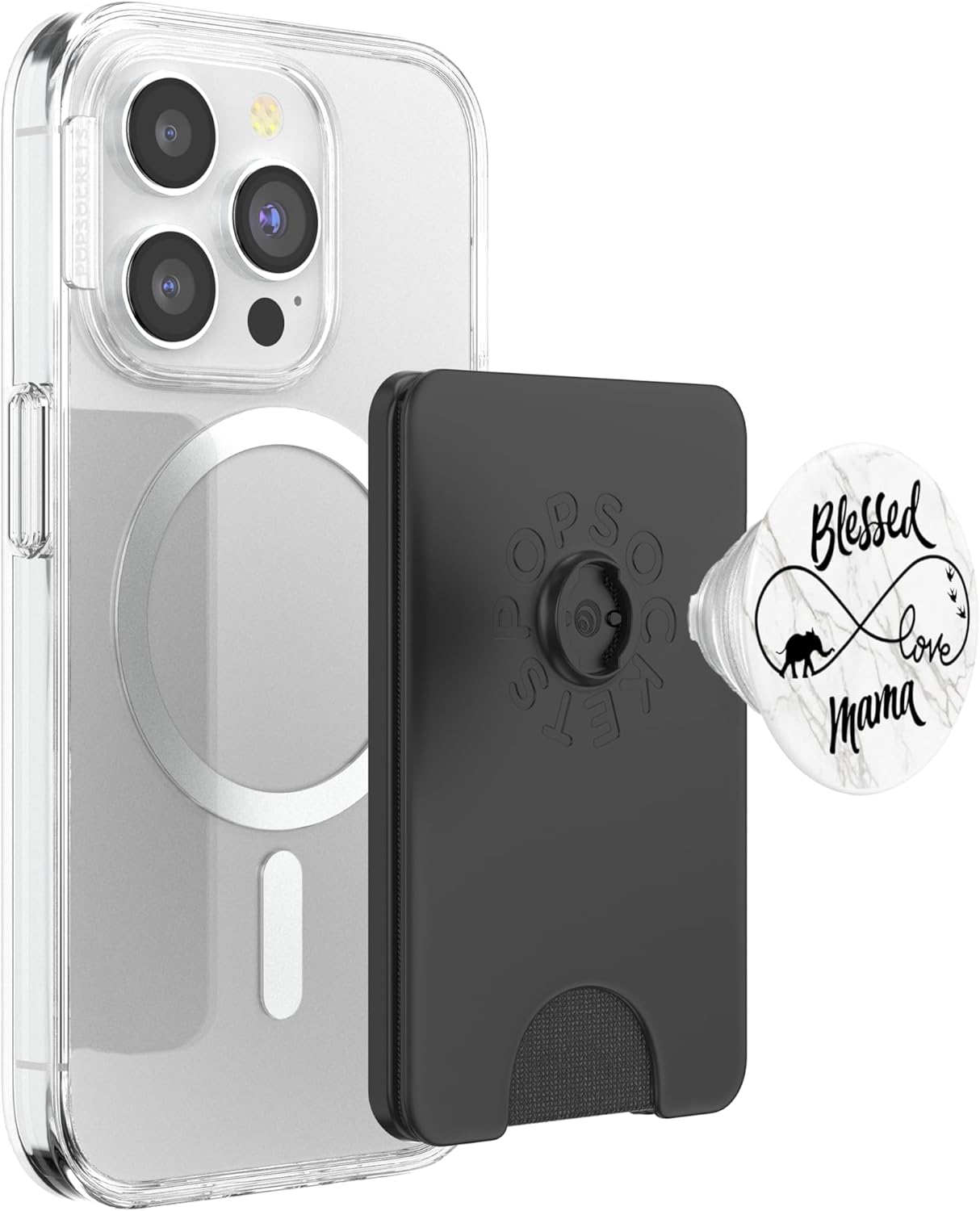 Elephant Infinity Design Phone Grip - Blessed Mama PopSockets PopGrip: Swappable Grip for Phones & Tablets PopSockets PopWallet for MagSafe