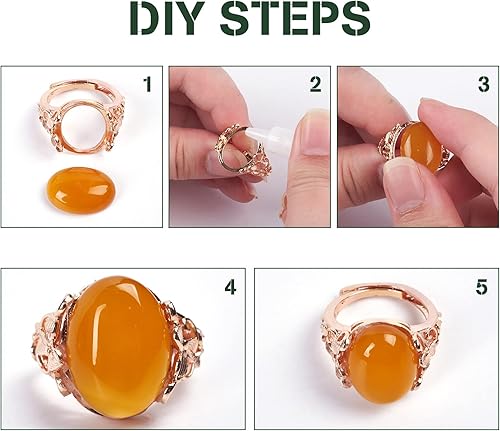 Miniatura 6 de CHGCRAFT 6 anillos ajustables de latón de 2 colores, tamaño 8, oro en blanco, plata, huecos, anillos huecos, componentes de joyería en blanco, para