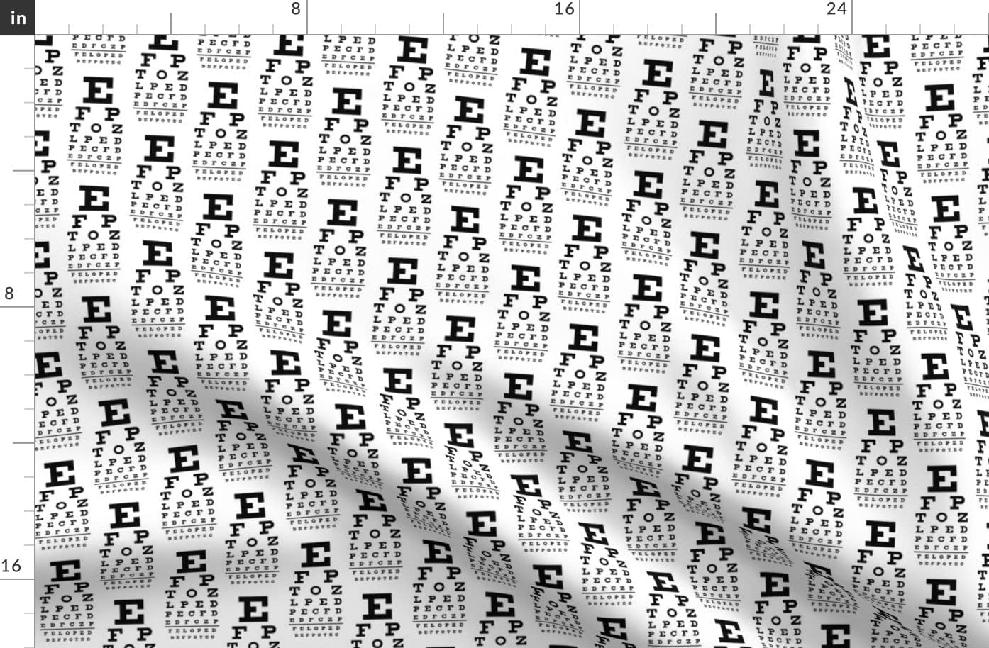 Spoonflower Fabric - Small Black White Glasses Eye Doctor Greyscale Printed on Organic Cotton Sateen Fabric by The Yard - Sewing Quilting Apparel Home Decor