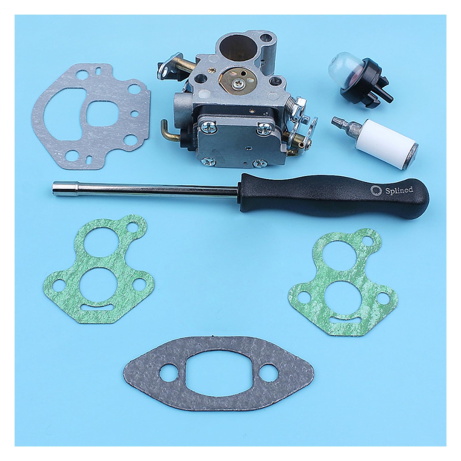 Kit de junta herramienta ajuste destornillador carburador for McCULLOCH CS340 CS380 CS 340, bombilla imprimación motosierra, pieza repuesto filtro combustible
