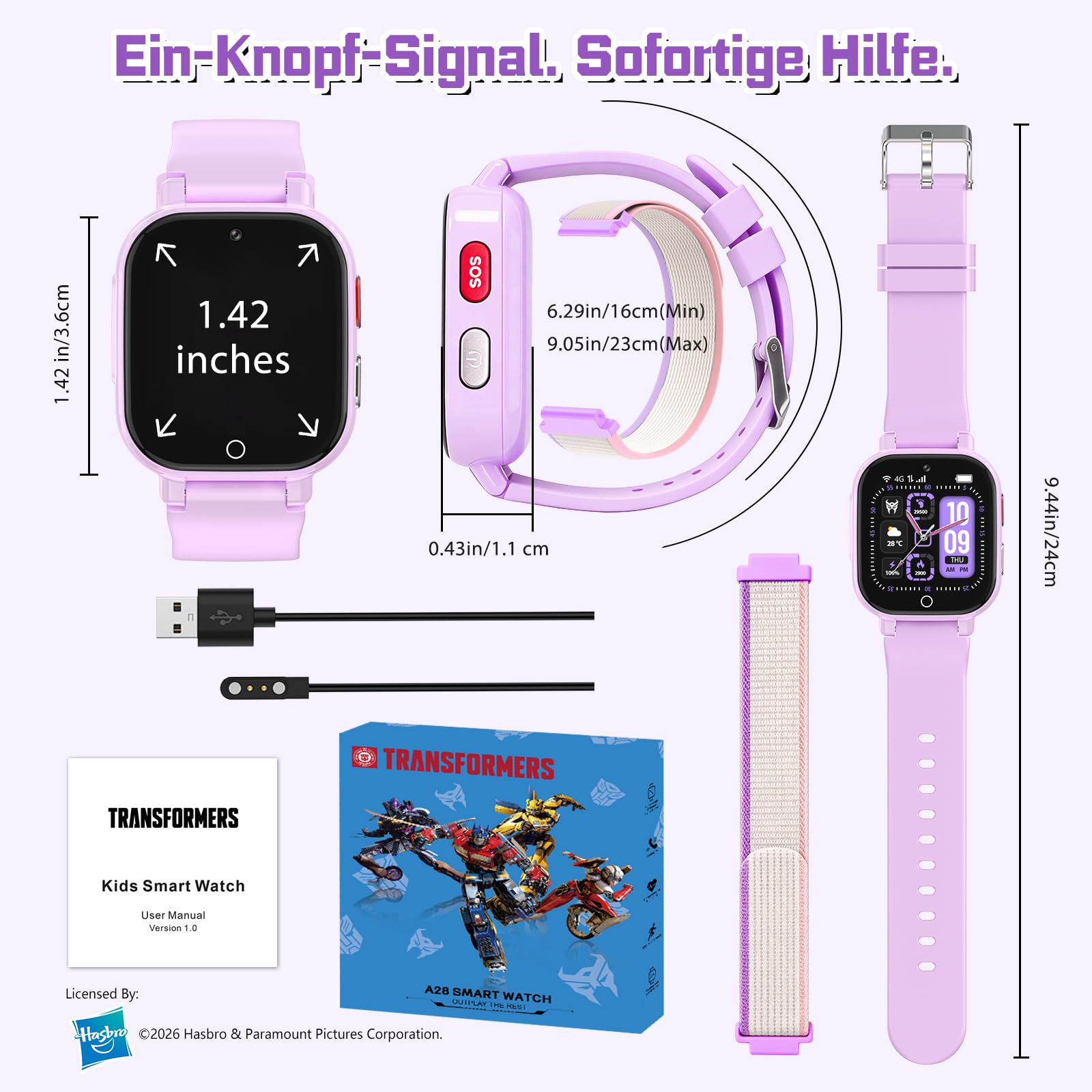 4G Kinder Smartwatch GPS Videoanruf Telefon IP68 wasserdicht SOS