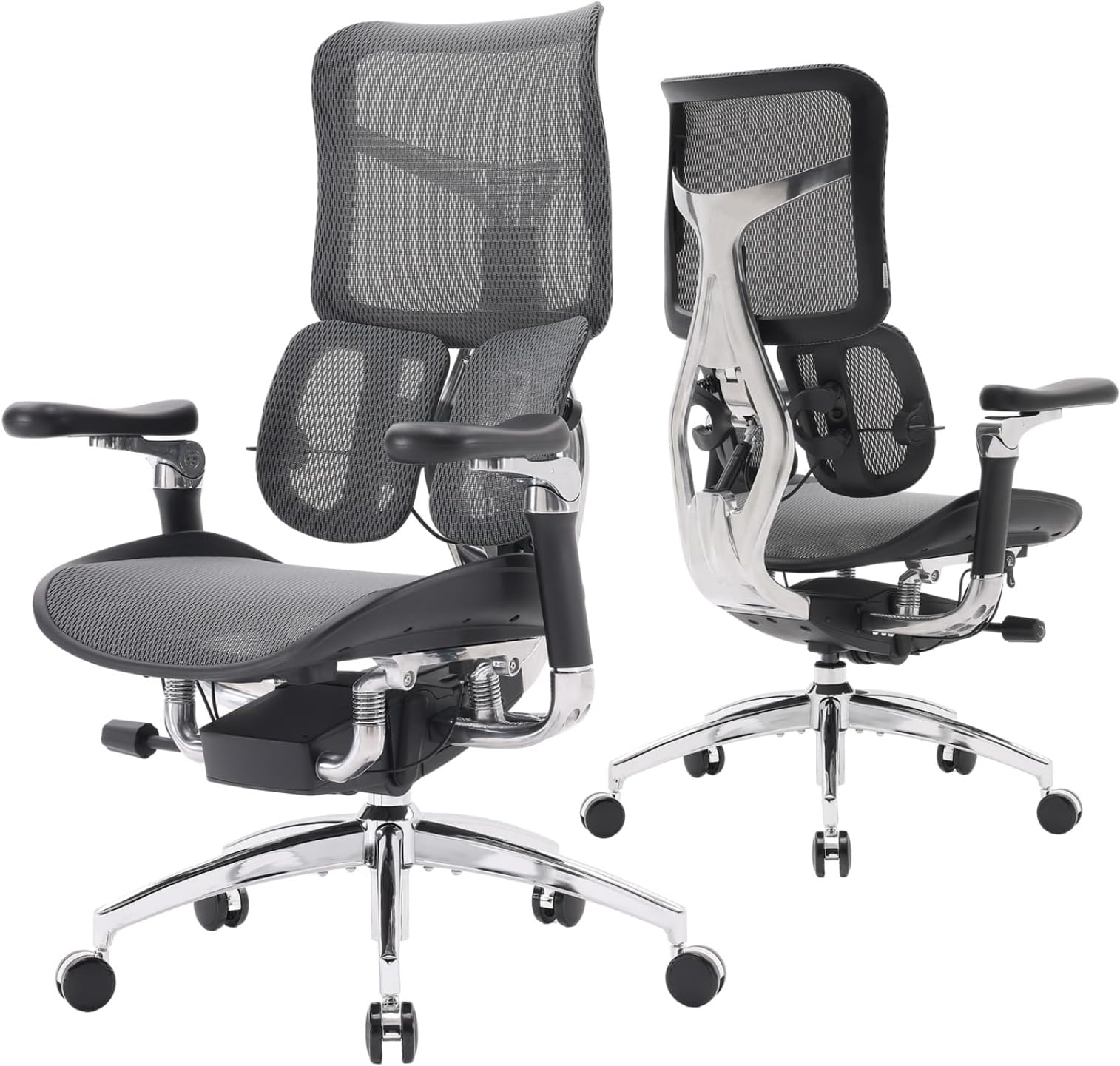 SIHOO Doro S300 Ergonomic Office Chair, Computer Chair, Dual Dynamic Lumbar Support, 6D Coordinated Armrests, Adjustable Desk Computer Gaming Rolling Chair (Black Italian Velvet Mesh)
