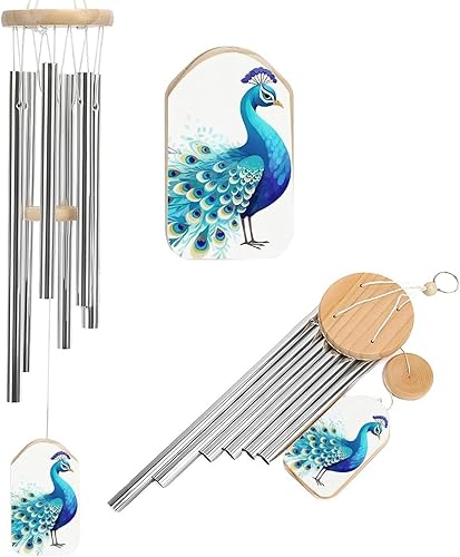 Miniatura 19 de Campanillas de viento de aluminio de 20.5 pulgadas para exteriores, campanillas de viento con estampado de nativos americanos al aire libre con 6