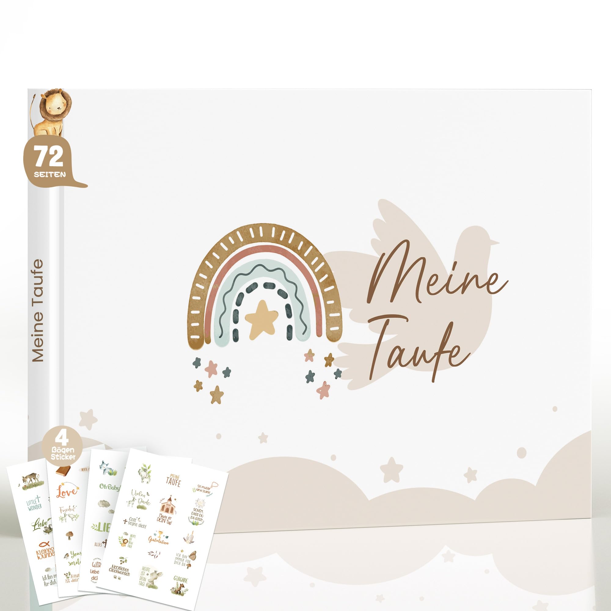 Taufgeschenke für Mädchen Jungen,Meine Taufbuch mit Stickern - Gästebuch zur Taufe mit 72 Seiten zum Ausfüllen inklusive Fragen - Patenkind Geschenk zur Babyparty, Unvergessliche Erinnerungen
