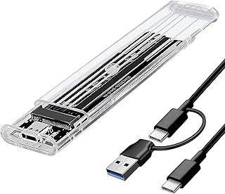 NVMe M.2 SSD Enclosure, 10Gbps USB 3.2 Gen 2 External Hard Drive Adapter for M.2, M Key/M+B Key 2230/2242/2260/2280 Suppor…