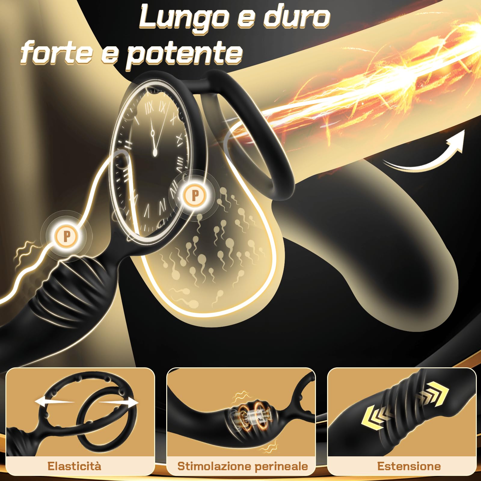 Vibratori Anali per Uomo Stimolatore Prostata Uomini Massaggio Prostata con Anello per Pene Anal Plug con 9 Modalità di Spinta e Vibrazione Sex Toys Uomo Anale Vibratore Dildo Anale Controllo APP