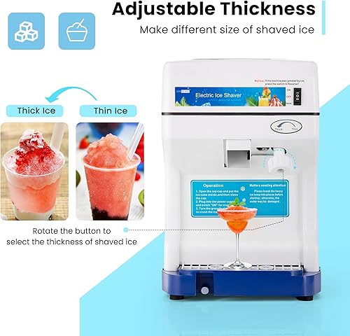 Miniatura 3 de VIVOHOME Máquina eléctrica 265lbs/hr del fabricante del cono de la nieve de la máquina de afeitar de la trituradora de hielo para el uso doméstico y