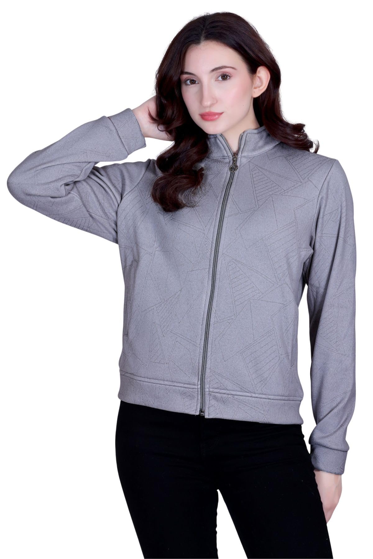 cupid Woman's Full Sleeves Casual Regular Fit Fleece Winter Wear Lining Design Hooded Neck Sweatshirt with Pocket_L to 2XL-picture-10