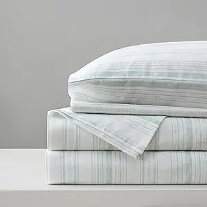 Comfort Spaces 100% Cotton Sheet Set Breathable, Lightweight, Soft with 14" Elastic Pocket Fits up to 16" Mattress, All Season Cozy Bedding, Matching Pillow Case, Cal King Good Vibes 4 Piece