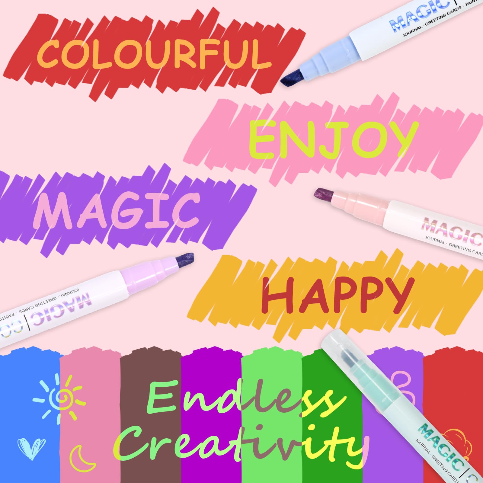 Elezeal Color Magic Changing Pens Set, 10 Magic Coloring Pens Dual Tip Elezeal Color Magic Changing Pens Set, 10 Magic Coloring Pens Dual Tip