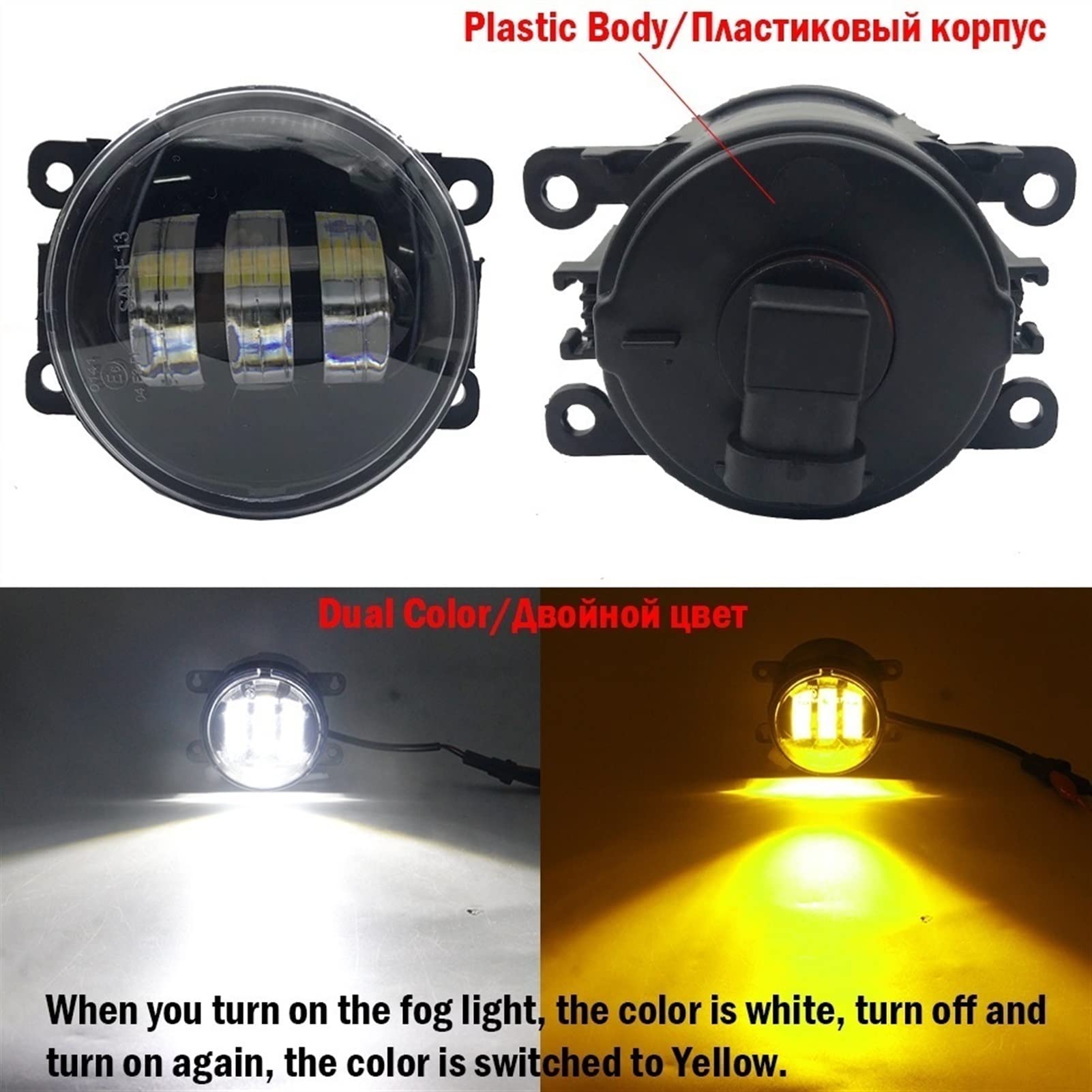 Montaż świetlny zespół H11 Bumper ŚWIATŁO Światło przeciwmgielne DRL 30W 6000LM 12V Dopasowany do Citroen. C6 TD. Saloon 2005-2015 Amber Biały Światła Przeciwmgielne (Color : Dual Color)