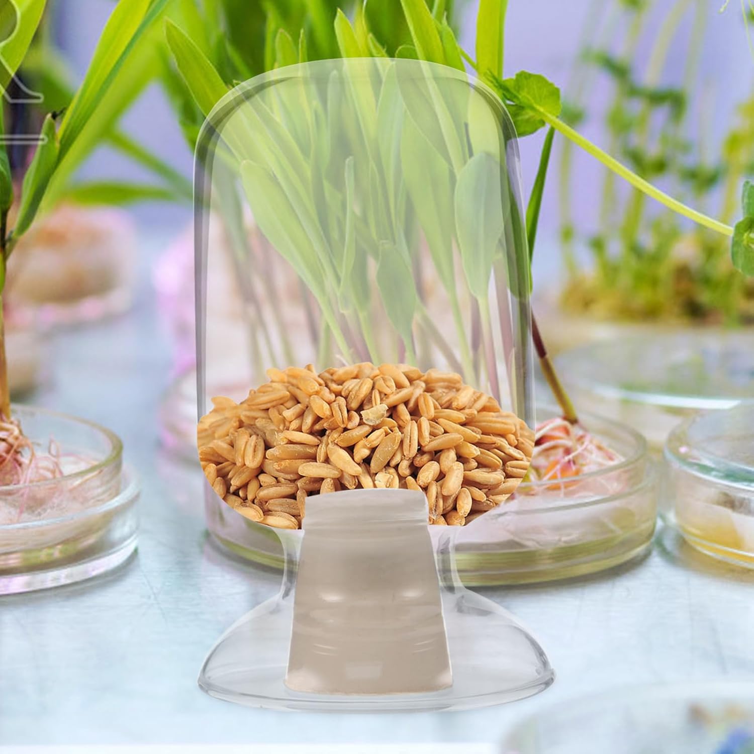 MAGICLULU 125ml Thick Glass Seed Bottle with Stopper Reusable Cone-Shaped Sample Storage Jar for Laboratory Display and Home Organization