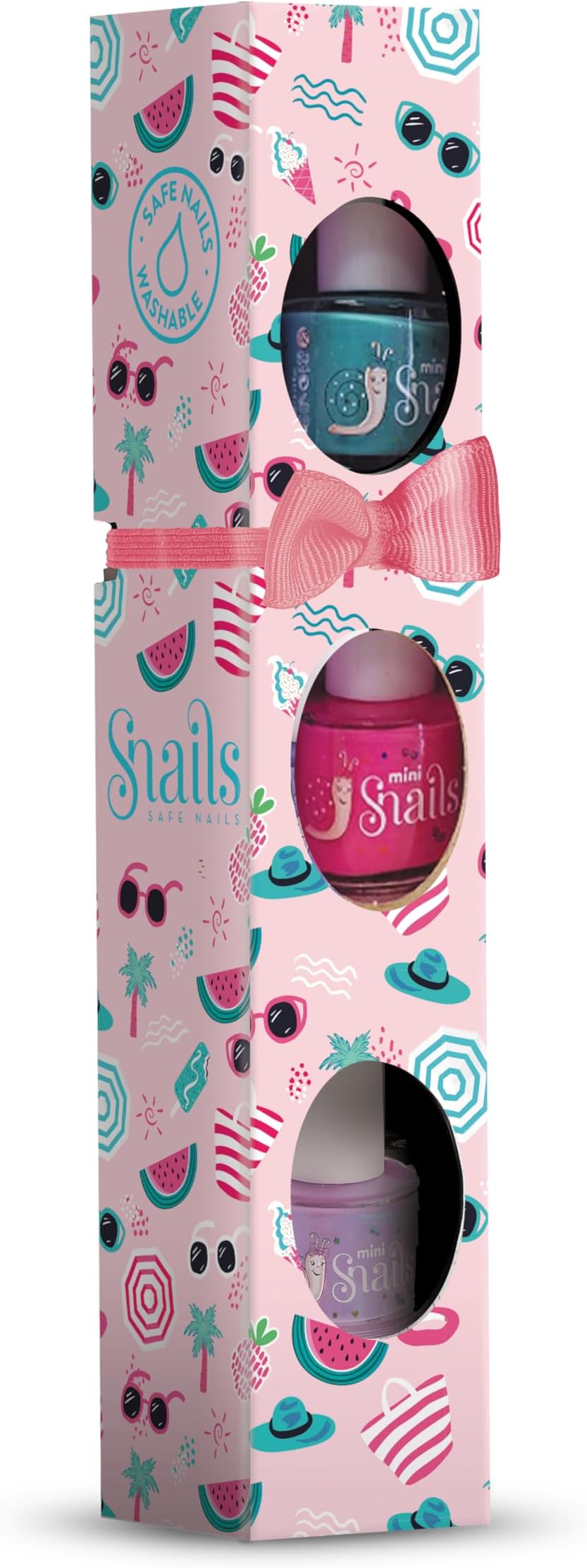 Mini Snails Non-Toxic Water-Based Nail Polish Gift 3 Pack for Girls (Berry Licious) - Travel Size, 7 ml/0.2 oz Each - Safe for Kids - Wash-off