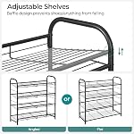 SONGMICS Stackable Shoe Rack, 4-Tier Shoe Storage Organizer, Hold up to 16 Pairs, Black ULMR067B01