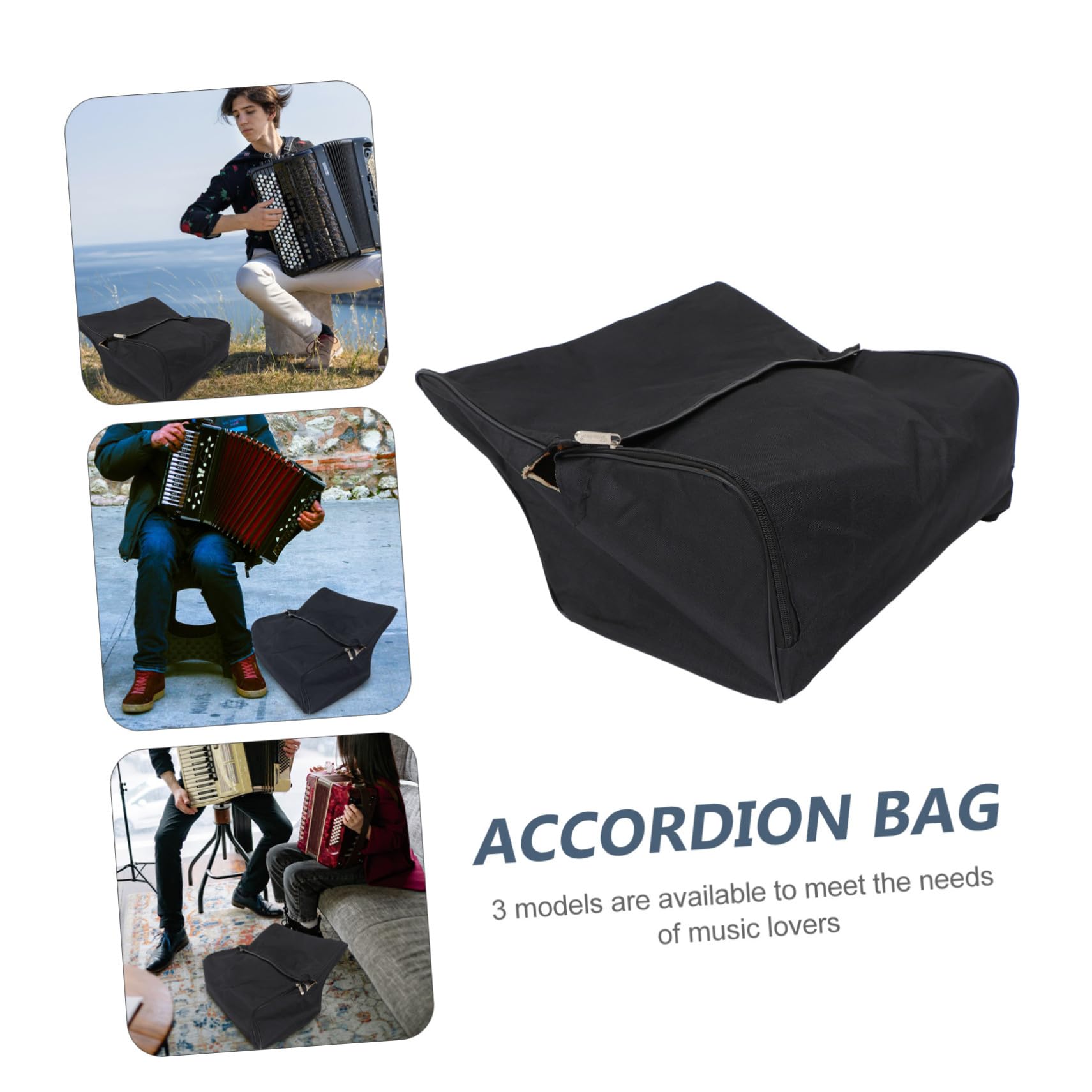 Paquet Portable en Tissu Oxford Accordéon Noir de Transport