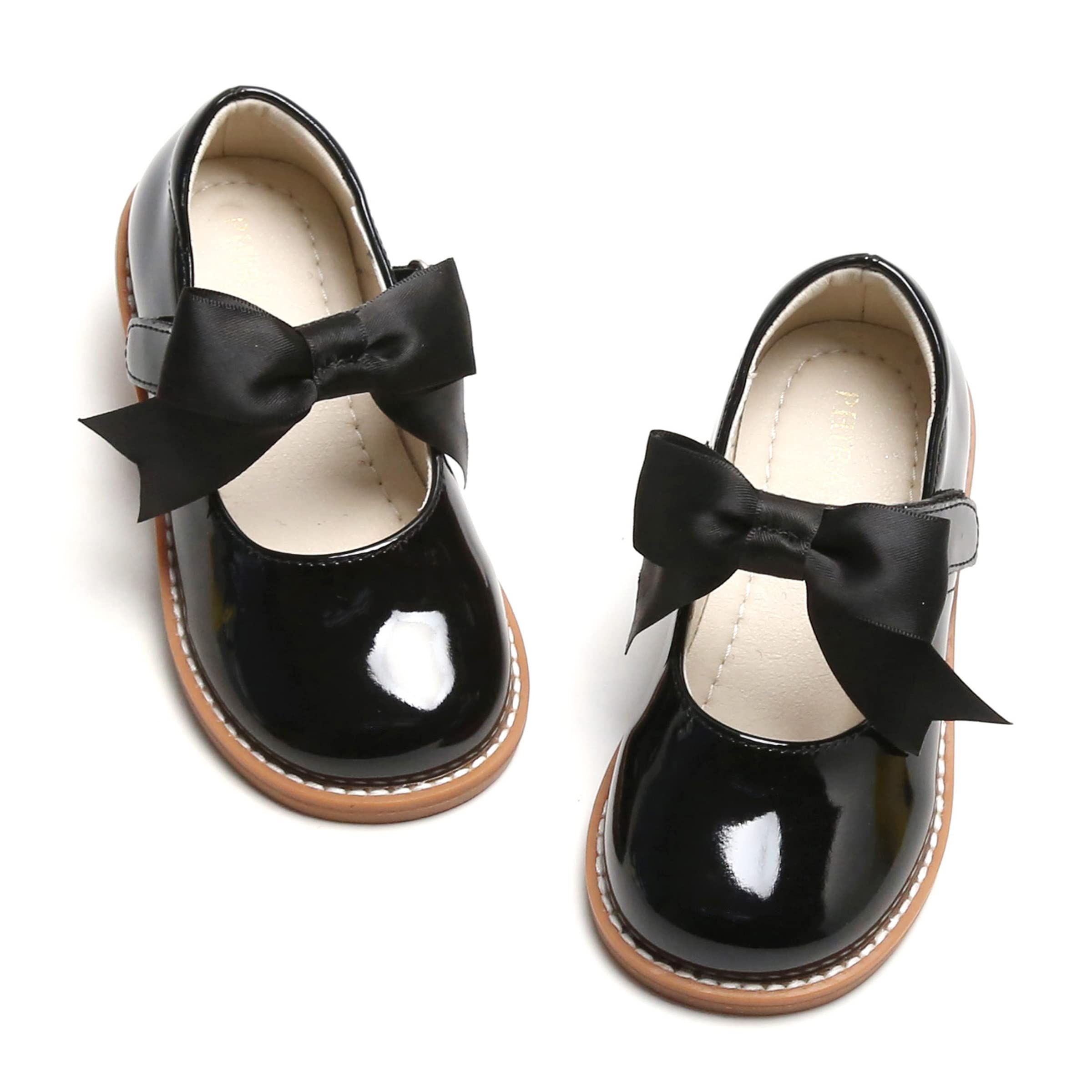 PHIRAMIN Toddler Girl Mary Jane Dress Shoes-Little Girl School Uniform Shoes for Wedding Party