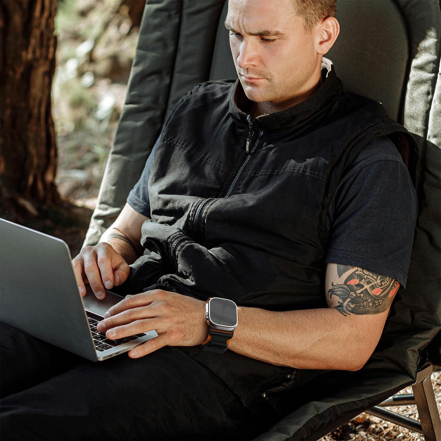 Bandletic Compatible with Apple Watch Ultra 3 2 Bands for Men, Stretchy Braided Nylon Sport Strap with Magnetic Fidlock Hook Buckle for iWatch Ultra 49mm, Series 11/10 46mm, 9/8/7 45mm, SE/6/5/4 44mm - Image 9