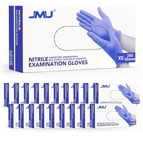 Miniatura 16 de JMU Guantes de nitrilo negros, tamaño pequeño, caja de 1200, guantes de examen de nitrilo de 3.5 mil, sin látex, sin polvo Negro -,Violeta