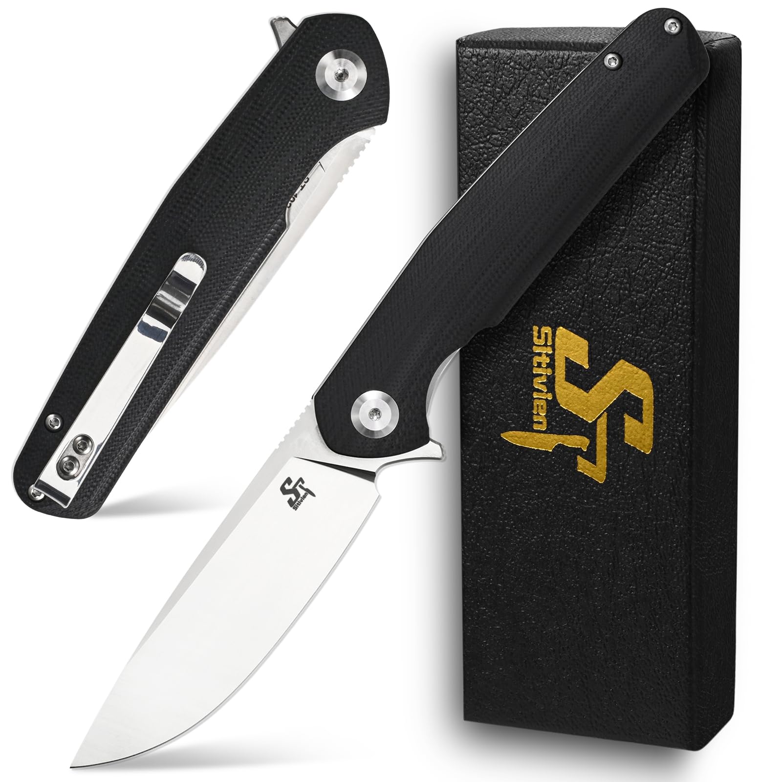 Amazon.com : Sitivien ST102 Folding Knife, D2 Steel Blade+G10