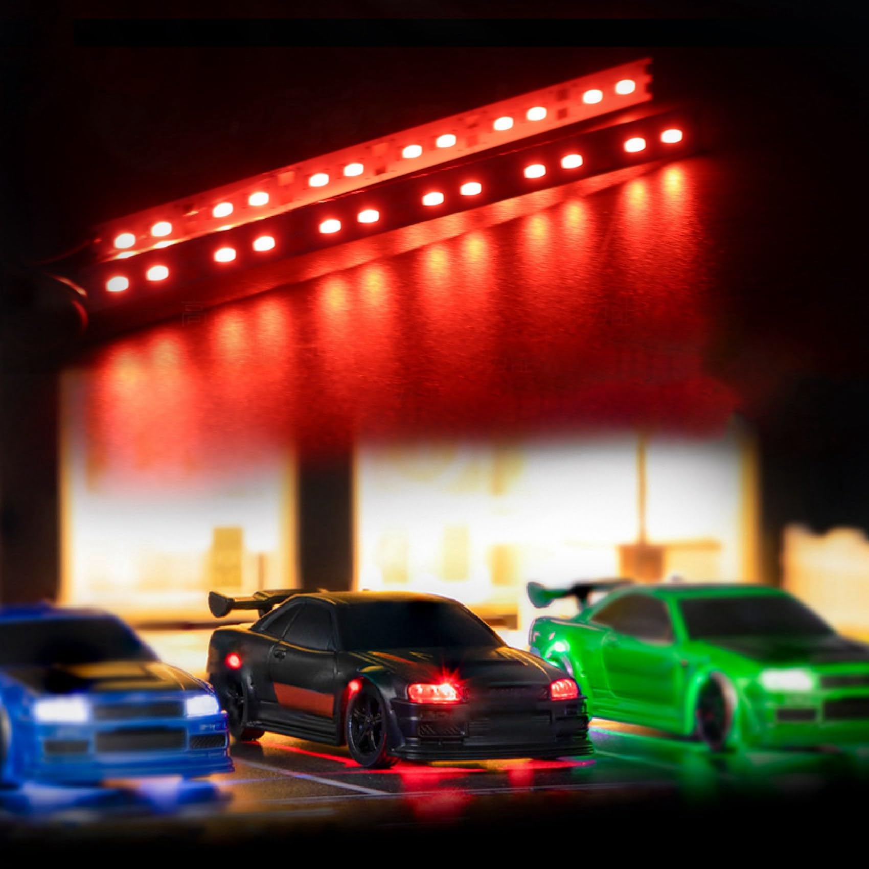 24 Luces LED para Chasis, Tira de Luces LED de Metal de 6 V para 1/10 1/8 RC Car Crawler,