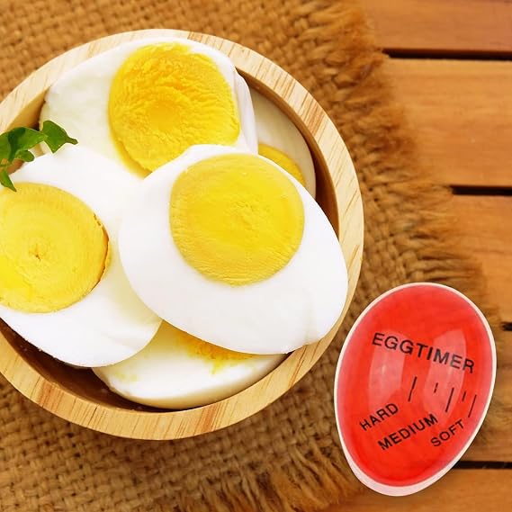 2 PCS x Egg Timer Heat Sensitive Egg Shaped Boiler Timer Egg Cooker Perfect Gadget Colour Changing Indicator For Soft Medium & Hard Boiled Eggs Safe Kitchen Aid Tool Gift Cooking Breakfast Home Use