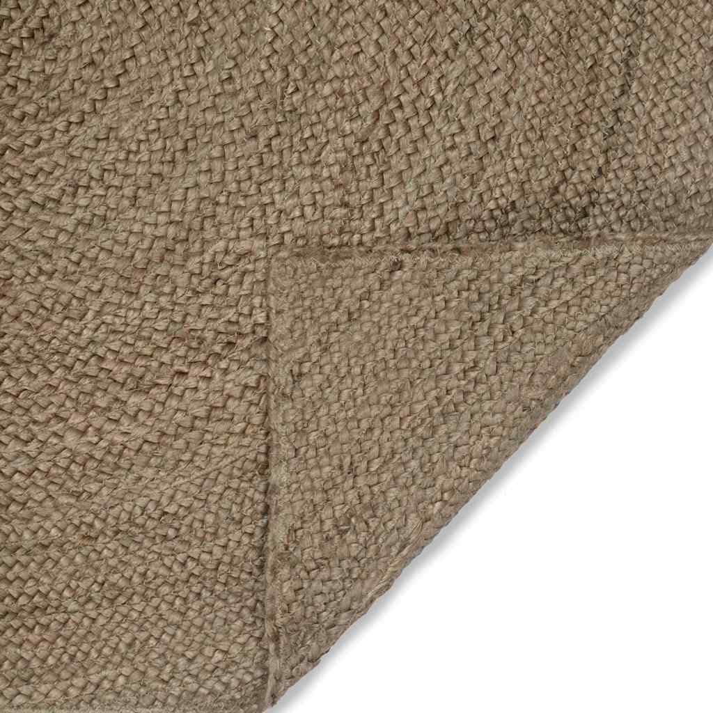 Makastle Tapis Carré Gris 240 x 240 cm en Jute Fait Main