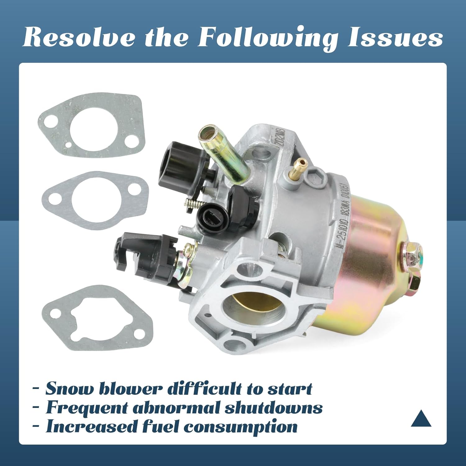 Snowblower Carburetor Compatible with Cub Cadet 3X 26 Snow Blower Model 31AH5DVA756 Carb Assembly Replacement Part with 3 Gaskets
