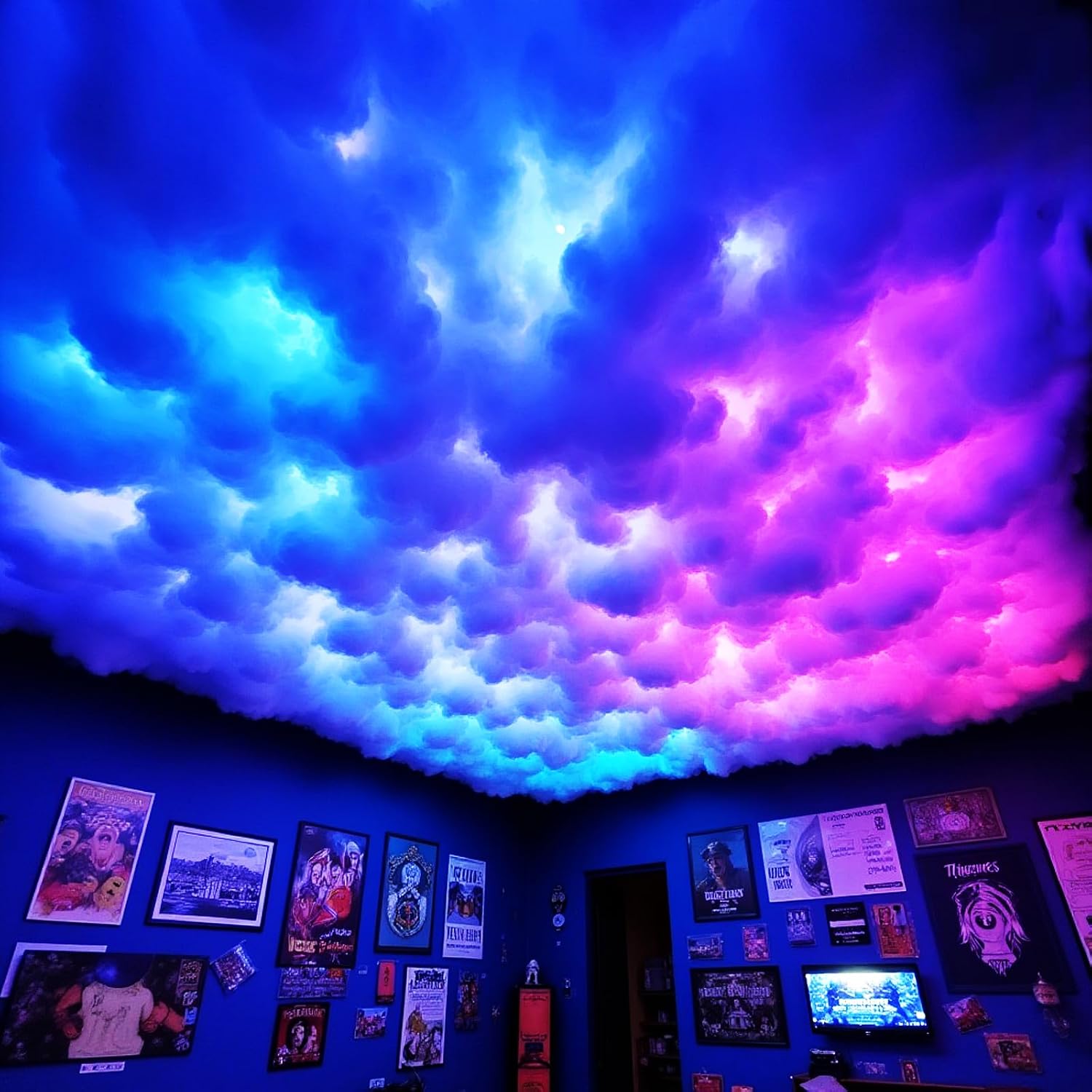 Thundercloud LED Light, DIY RGB+IC Chasing Ceiling Cloud Lights with APP and 2.4G Remote Control for Kids Room Decor 330ft