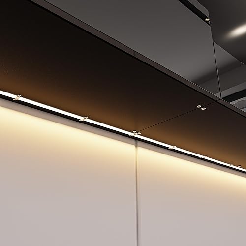 Miniatura 6 de Homsee Soporte de TV flotante con luz LED para televisores de hasta 70 pulgadas, consola multimedia de alto brillo, centro de entretenimiento