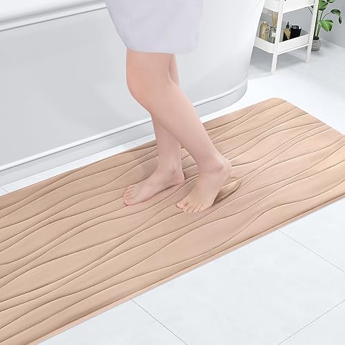 Miniatura 200 de Buganda - Alfombra de baño de espuma viscoelástica 24x16, tapetes de baño extra suaves y absorbentes, antideslizantes y lavables a máquina para el