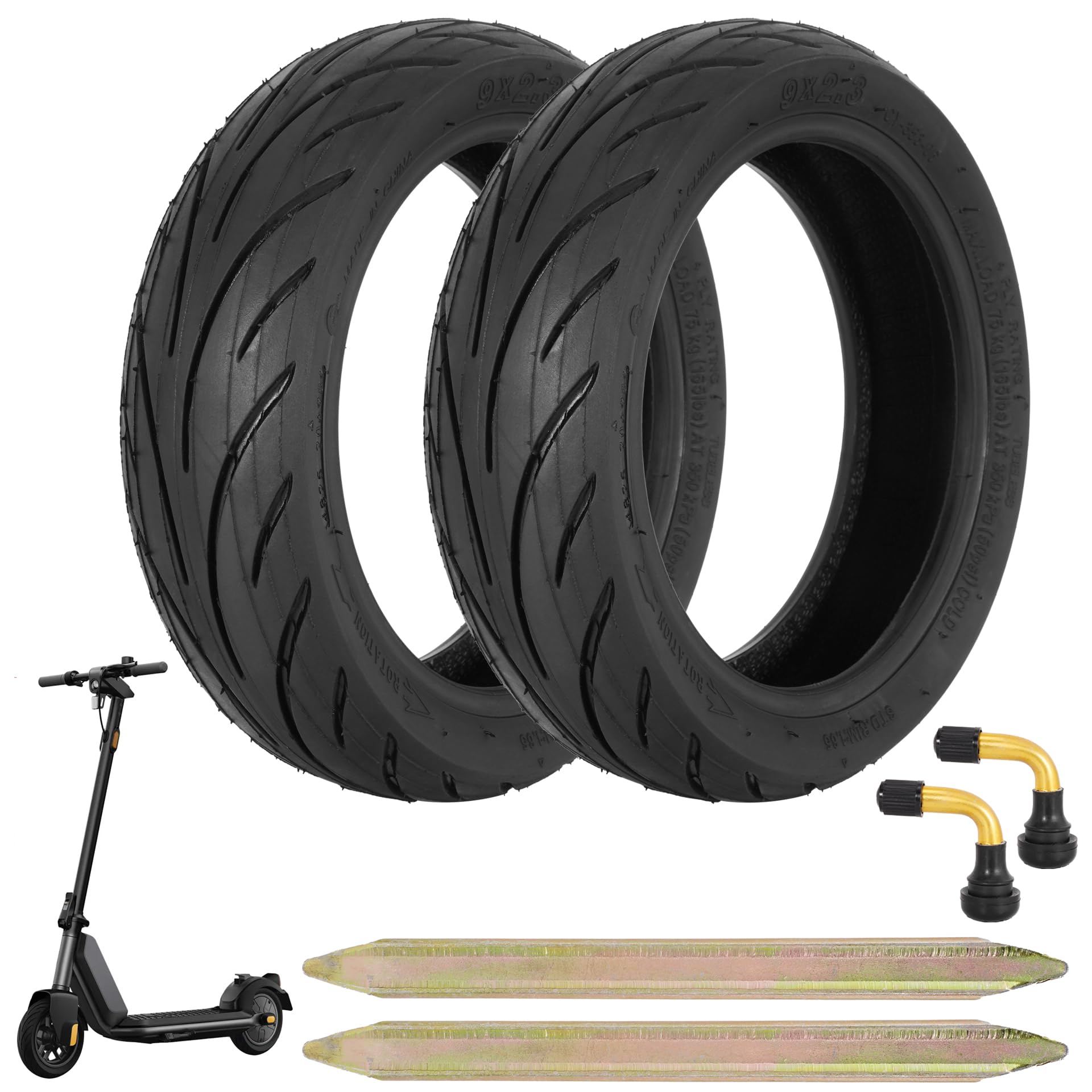 Photo 1 of JIAYAN 9x2.3" Electric Scooter Tubeless with Installation tools for NIU KQi 100P Electric Scooter, Explosion-Proof Rubber Wheel Parts with Wear-Resistant Design for Urban Commuting-2 Pack