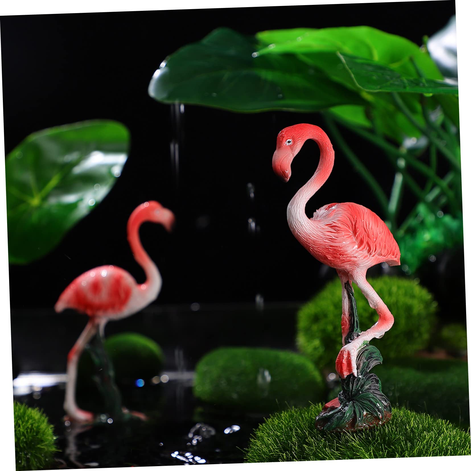 GANAZONO Decorazione da Giardino in Resina 2 Pezzi Fenicottero Rosa, Ornamentale e Facile da Usare, per Cortili e Feste di Matrimonio