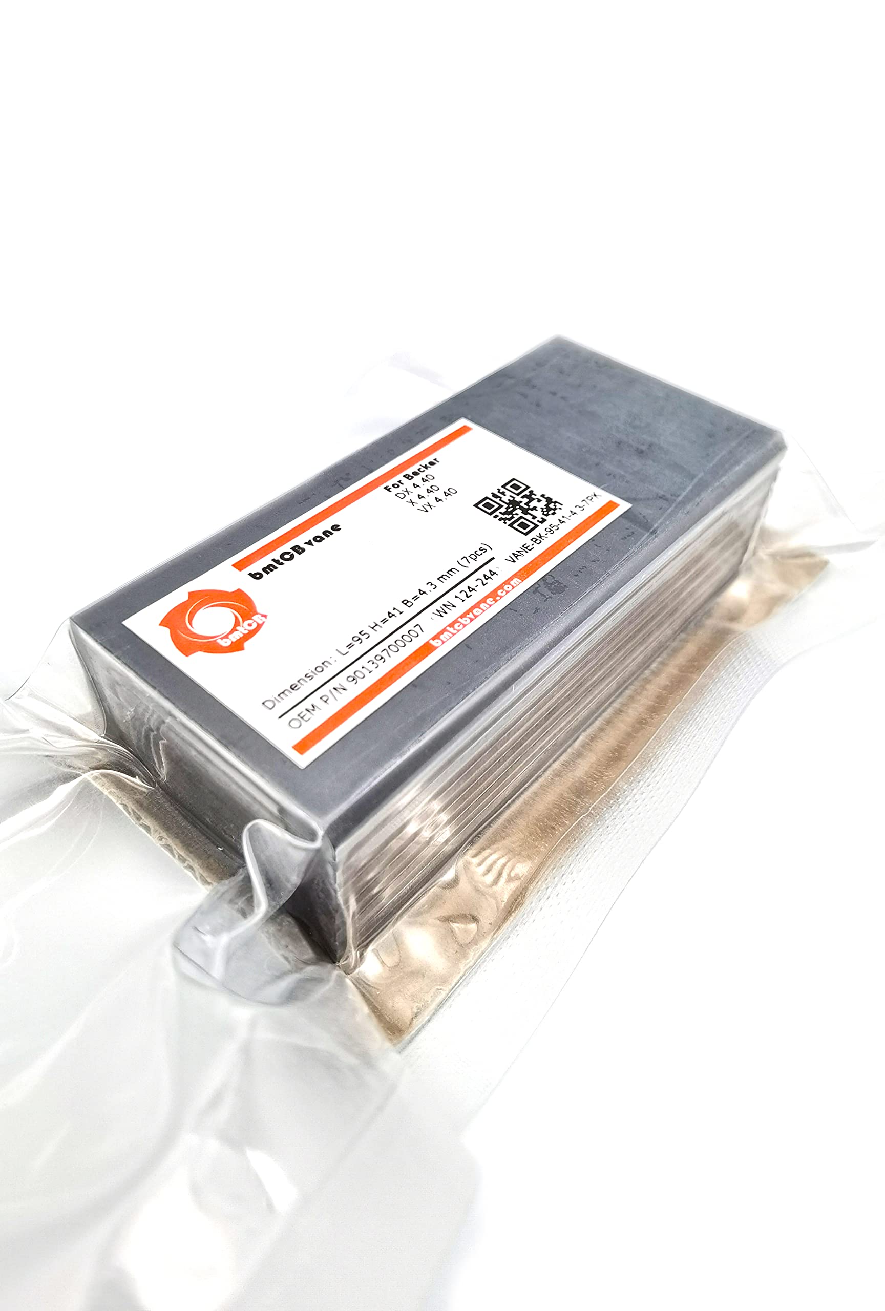 bmtCB carbon vane blade for becker pump DX4.40 X4.40 VX4.40 90139700007 WN 124-244 DIM: 95mm x 41mm x 4.3mm (7 pcs PM kit)