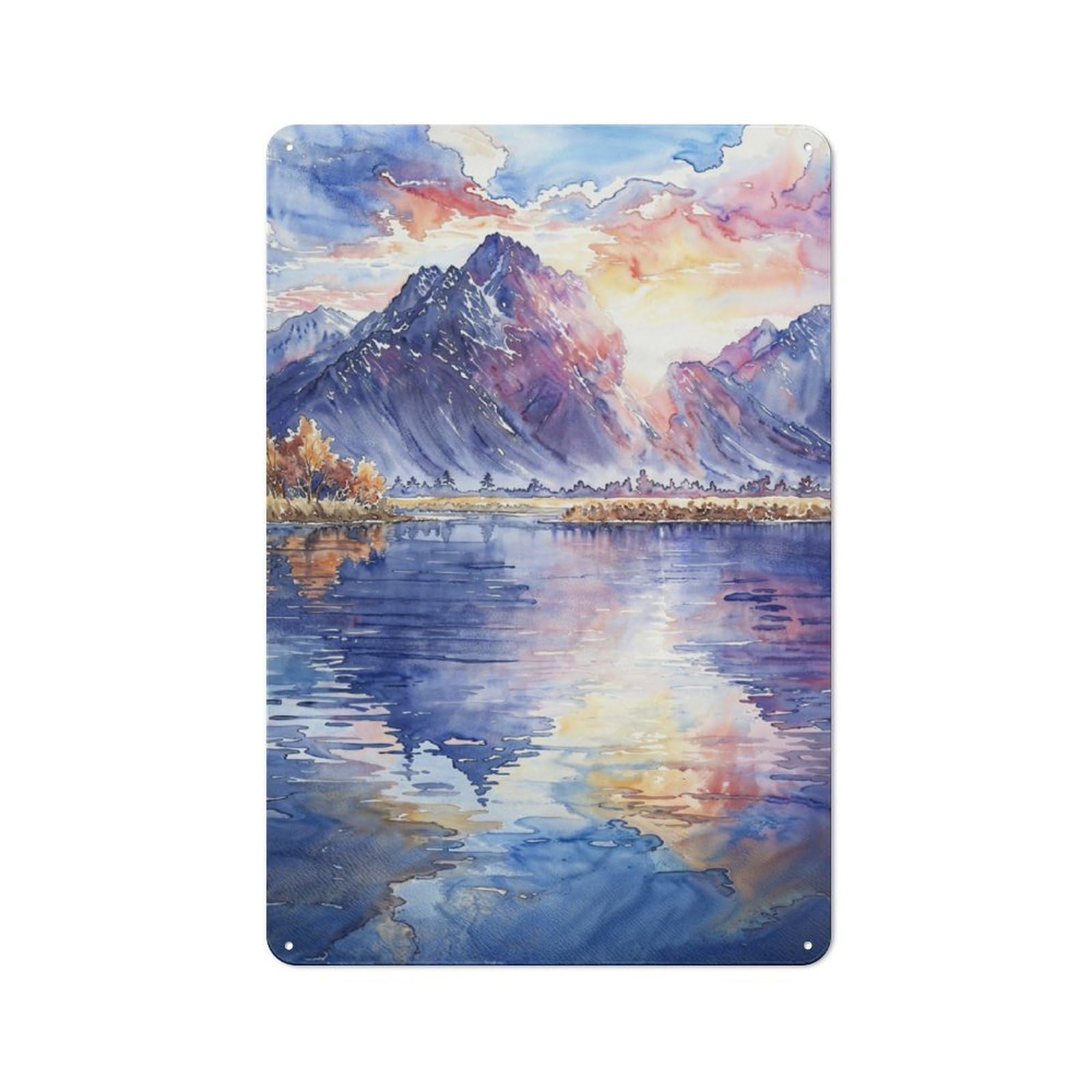 Junmoney Sunset Mountain Bliss Tin Sign 30X20cm With For Workshop Wall, Vintage Decor, For Metal Sign Collectors, For Garage And Workshop Walls