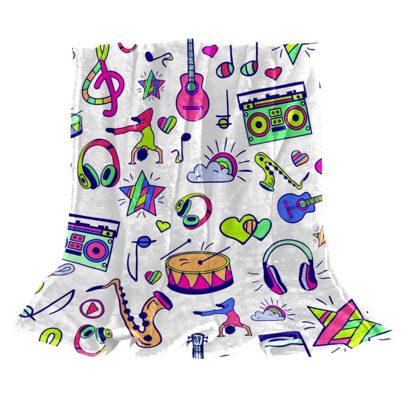 Coperta in pile Punk Street Dance Music per divano leggero peluche sfocato