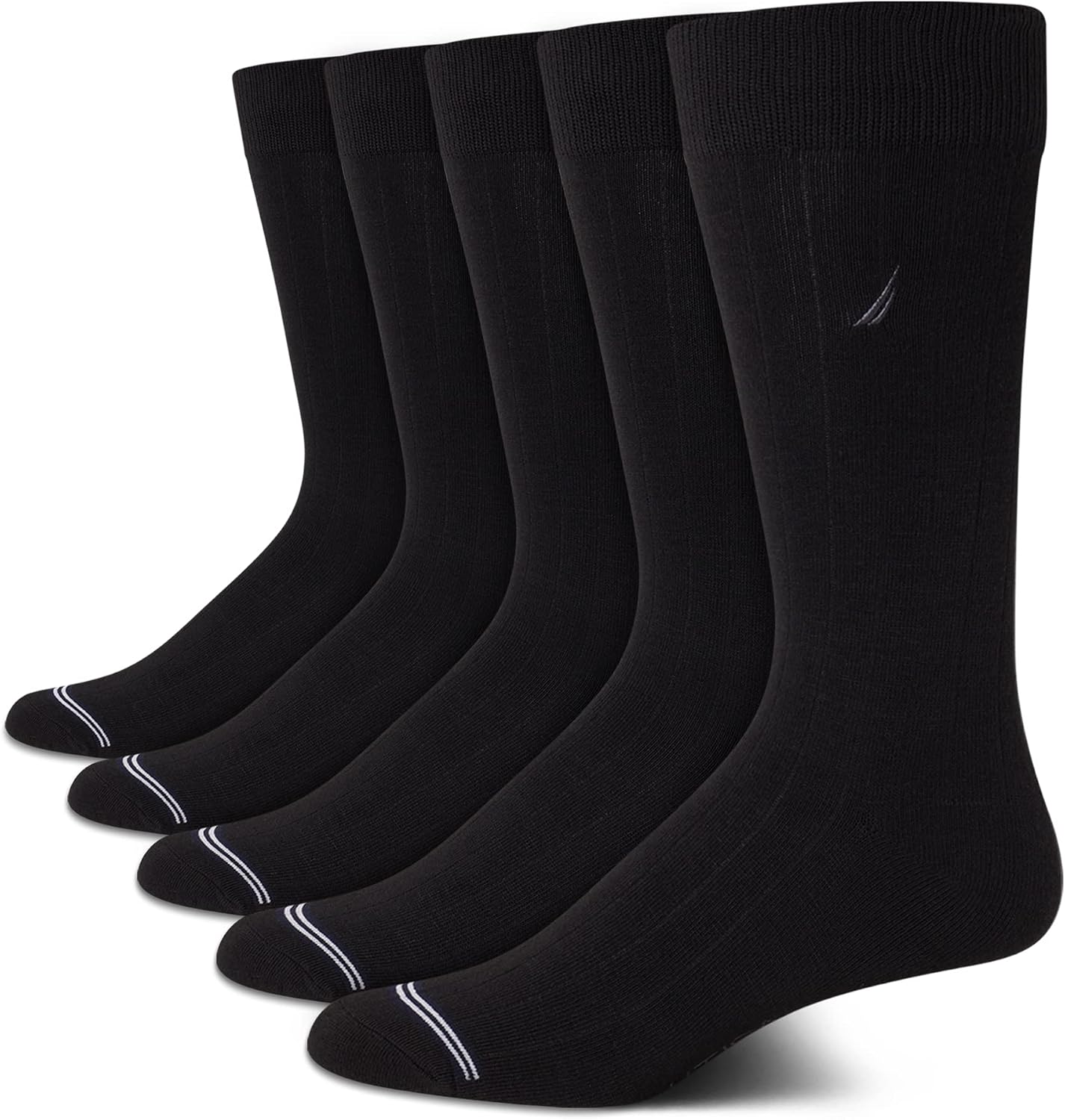 Nautica Men's Moisture Wicking Dress Socks with Stay Up Cuff (5 Pack)