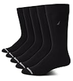 Nautica Mens Dress Socks - 5 Pack Breathable Comfort Stretch Crew-Length Work Socks for Men for Business Formal Wear (6-12.5)