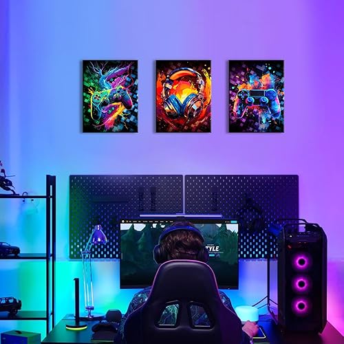 Miniatura 4 de Decoración de pared de graffiti para videojuegos, decoración de habitación de jugadores para adolescentes y niños, arte de pared para hombres, Juego