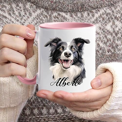 Vista 78 de Taza de café con nombre personalizado de pastor alemán, 11 15 onzas, taza de cerámica blanca de pastor alemán personalizado, regalos para hombres